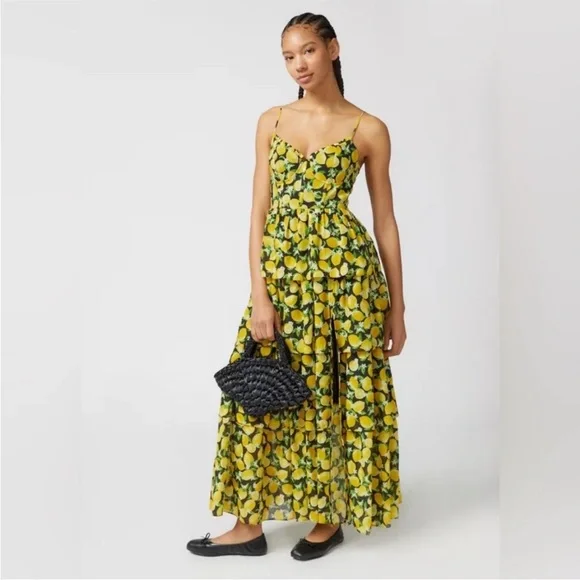 Betsey Johnson lemon print tiered maxi dress - Picture 6 of 10